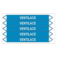 Značení potrubí, ventilace,5 ks, 150 × 12 mm